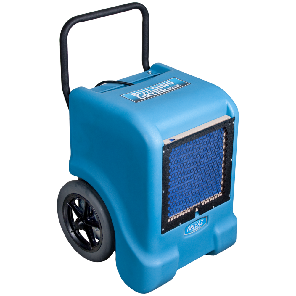 A blue dehumidifier hire unit
