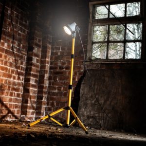 Single LED Tasklight on hire at a working building site