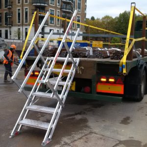 Portable Site Access Stairs on hire to provide easy access for unloading