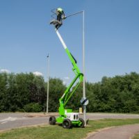12M Cherry Picker fully extended on hire
