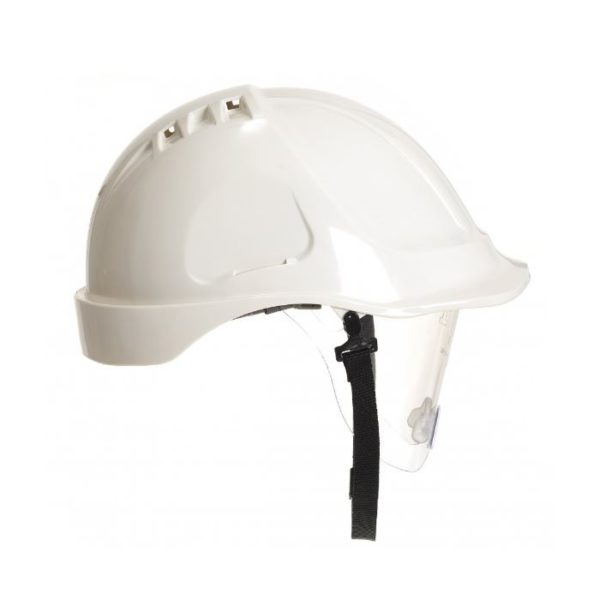JSP Safety Helmet & Vision Visor White PW55