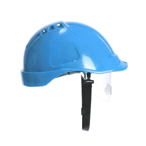 JSP Safety Helmet & Vision Visor Blue PW55