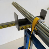 Deck Rail attached to Scissor Lift with goods securely strapped down