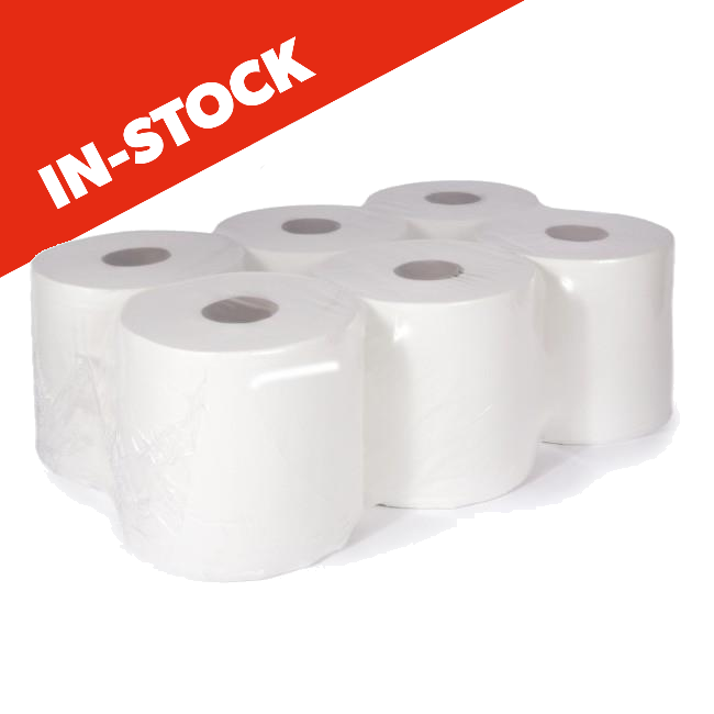 Centrefeed White Roll Pack of 6 In Stock
