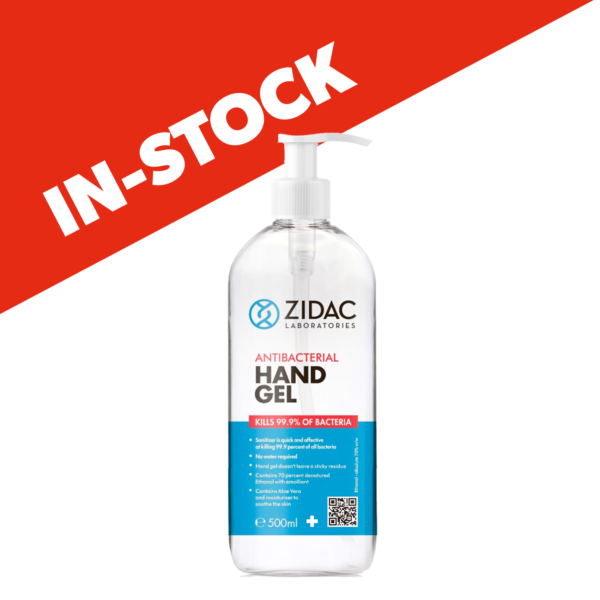 500ml Hand Sanitiser Pump Top Bottle with In Stock banner