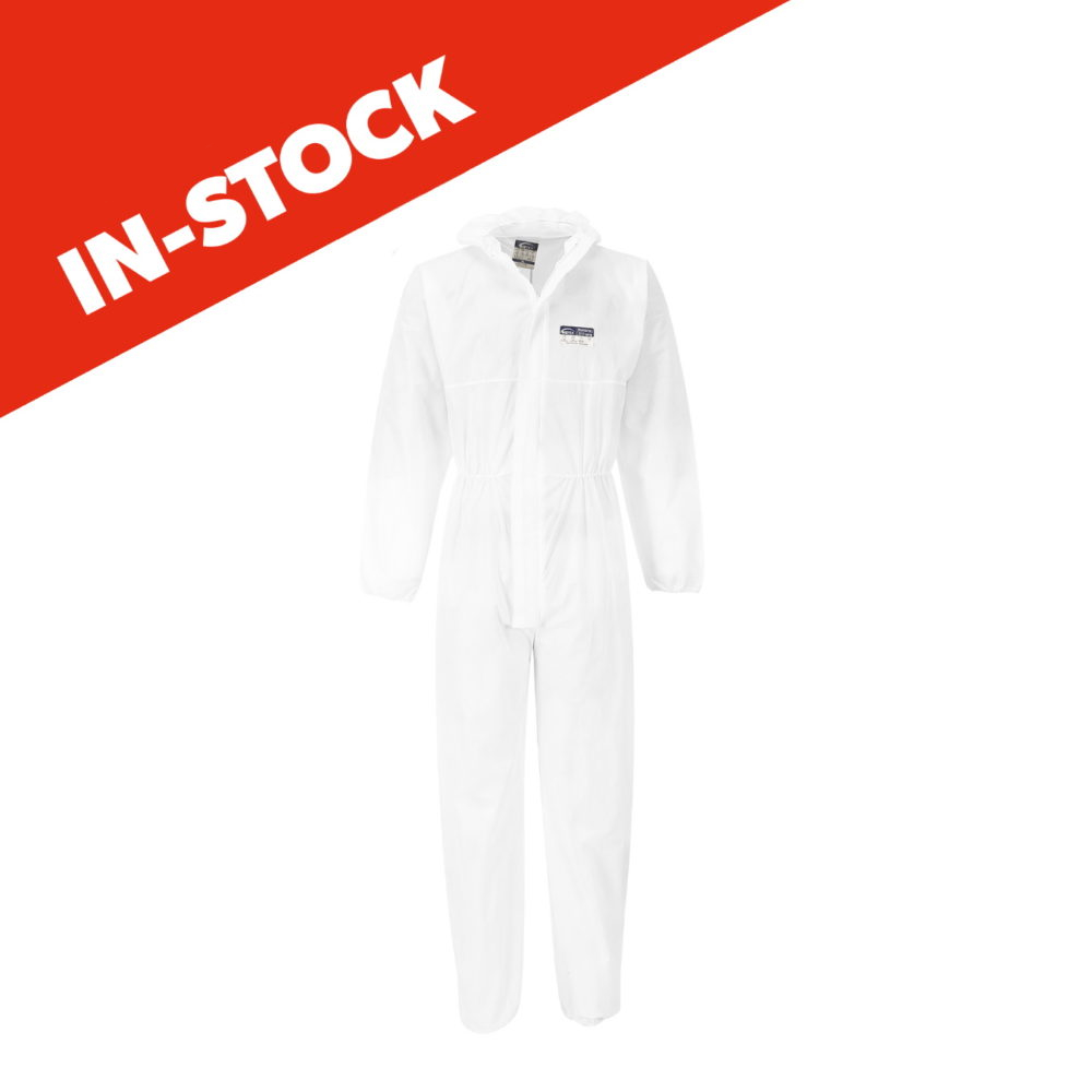 White Single Use Coveralls MED in stock