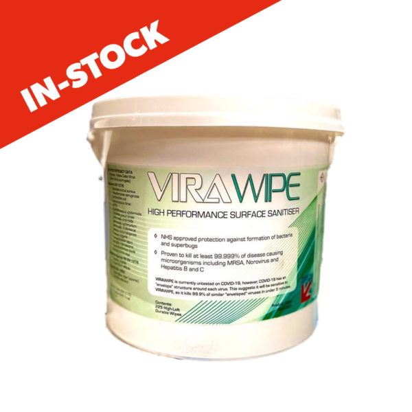 Virawipe Tub of 225 High Performance Wipes In Stock