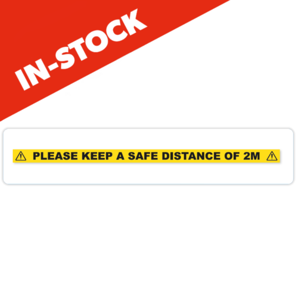 Safe Distance of 2M Hazard Strip 1320 x 50mm In Stock