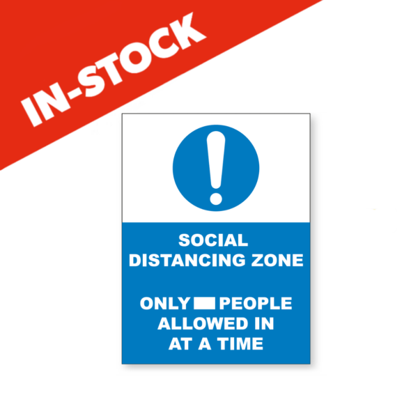 Social Distancing Zone Window Sticker 300 x 400mm In Stock