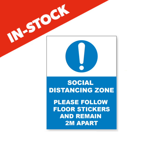 Social Distancing Zone Wall Sign in stock