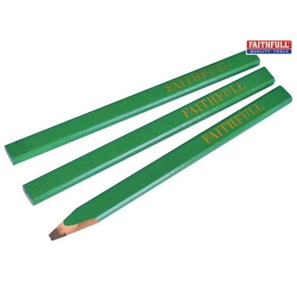 Green Carpenter's Pencils Pack of 3