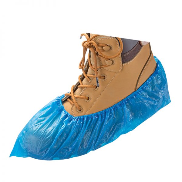 Disposable Overshoe Cover in use on a boot