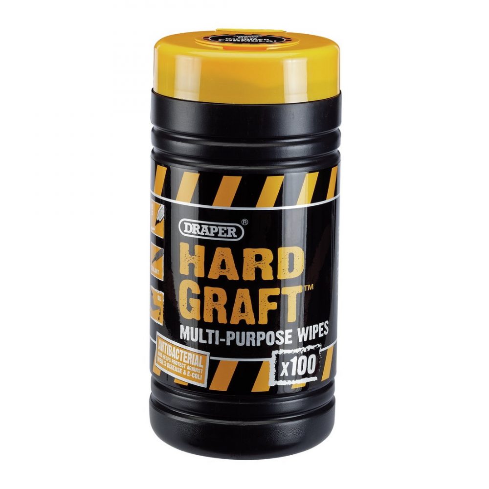 Draper Hard Graft Multi Purpose Wipes Tub of 100