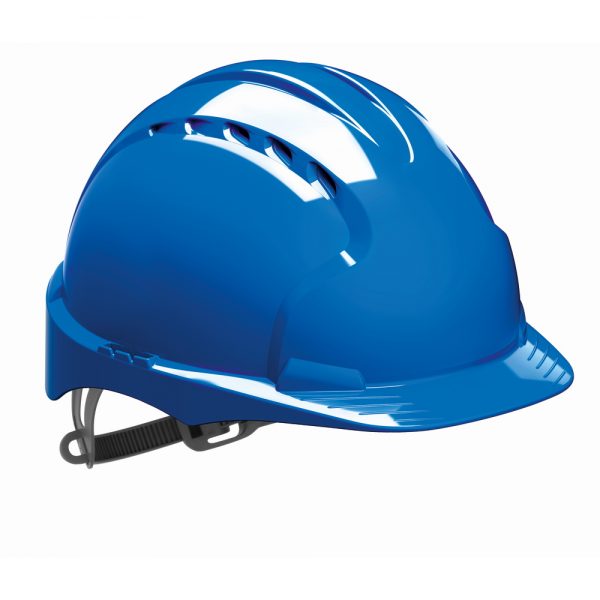 Evolution Blue Vented Safety Helmet - Slip Ratchet, OneTouch