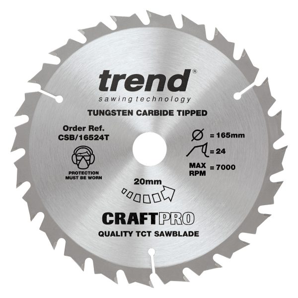 Trend Craft Pro Circular Saw Blade 165mm x 24T