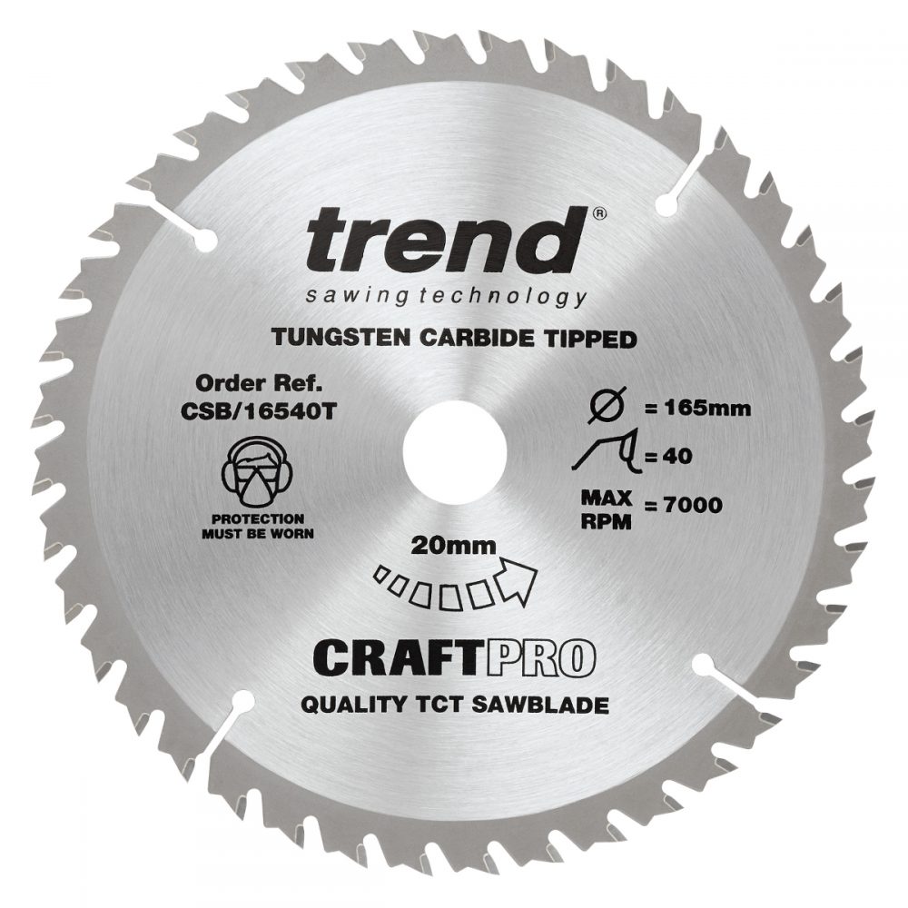 Trend Craft Pro Circular Saw Blade 165mm x 40T