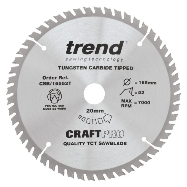 Trend Craftpro Circular Saw Blade 165mm x 52T