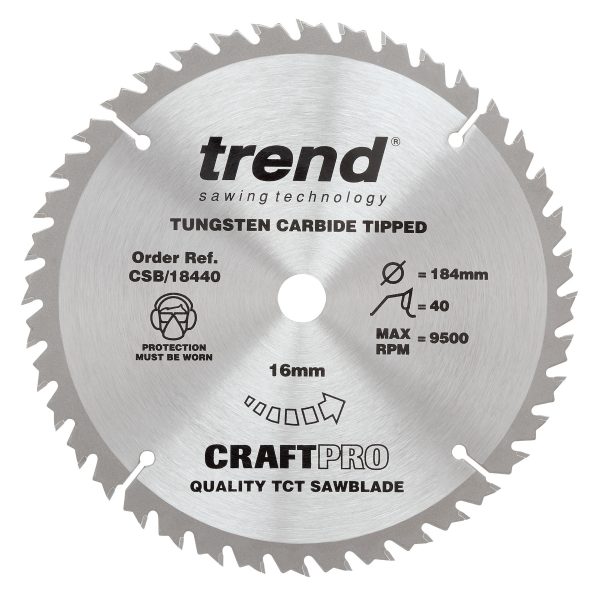 Trend Craftpro Circular Saw Blade 184mm x 40T