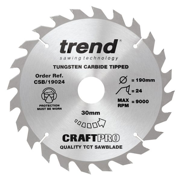Trend Craft Pro Circular Saw Blade 190mm x 24T