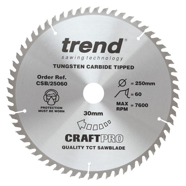 Trend Craft Pro Circular Saw Blade 250mm x 60T
