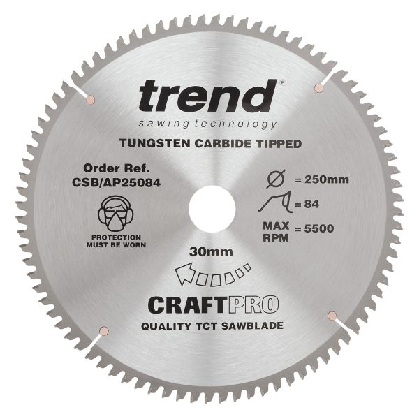 Trend Craft Pro Circular Saw Blade 250mm x 84T
