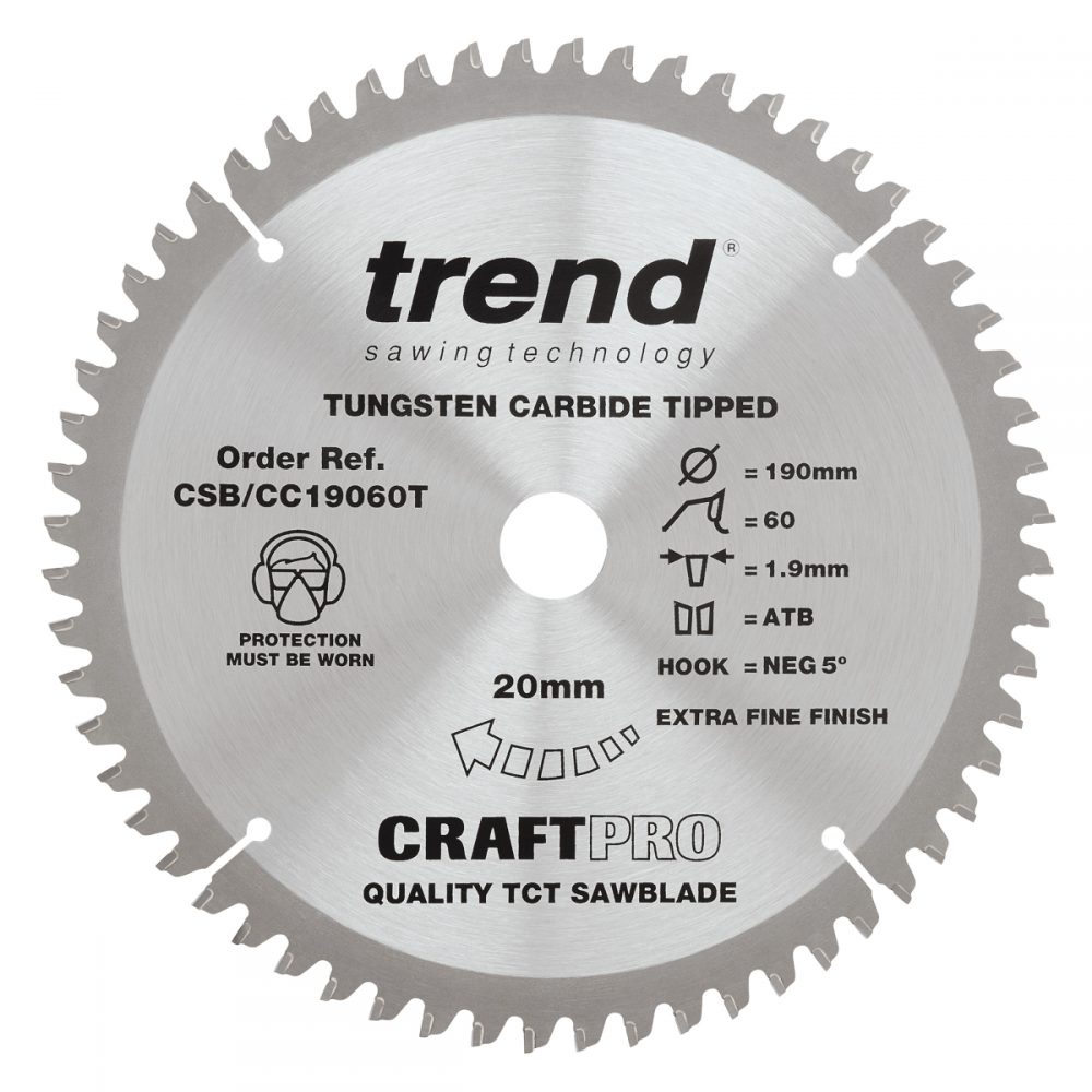 Trend Craftpro Circular Saw Blade 190mm x 60T