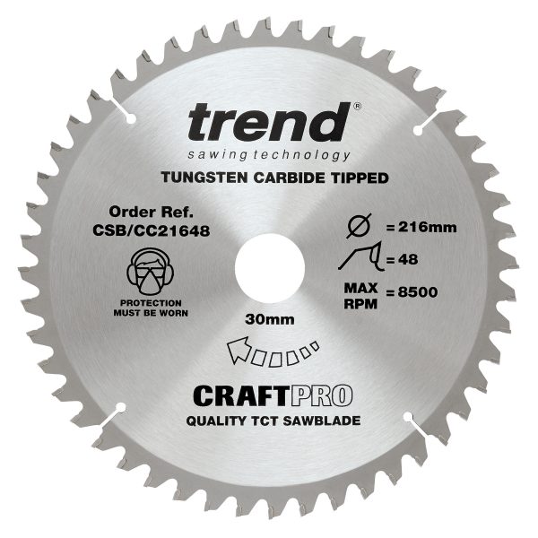Trend Craft Pro Circular Saw Blade 216mm x 48T