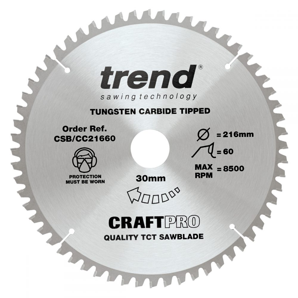 Trend Craft Pro Circular Saw Blade 216mm x 60T