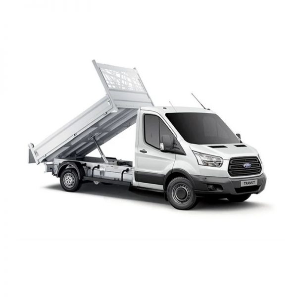 HTC Ford Transit Tipper with Tipper raised, available to hire