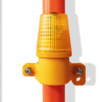 Side Mounted Safety Light attached to pedestrian barrier