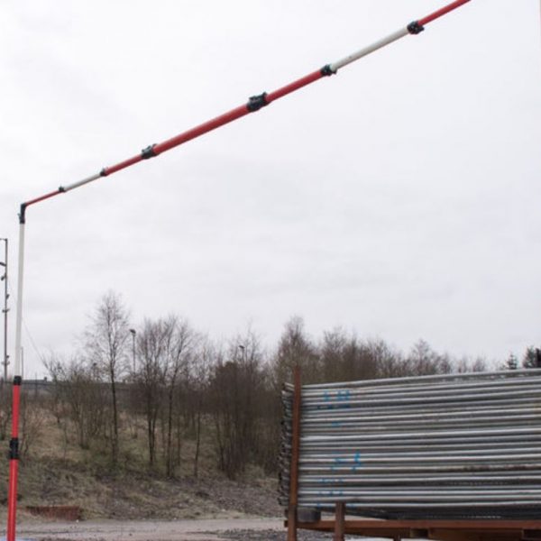 Assembled Guardian Goal Post Telescopic Height Barrier on hire